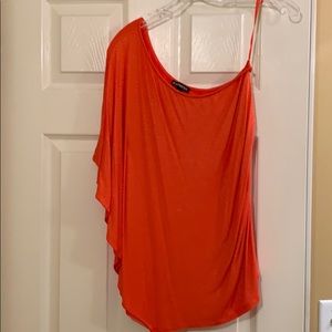 One shoulder orange top worn once